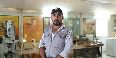 Åbn link til Tømrervirksomhed i Azraq-flygtningelejren